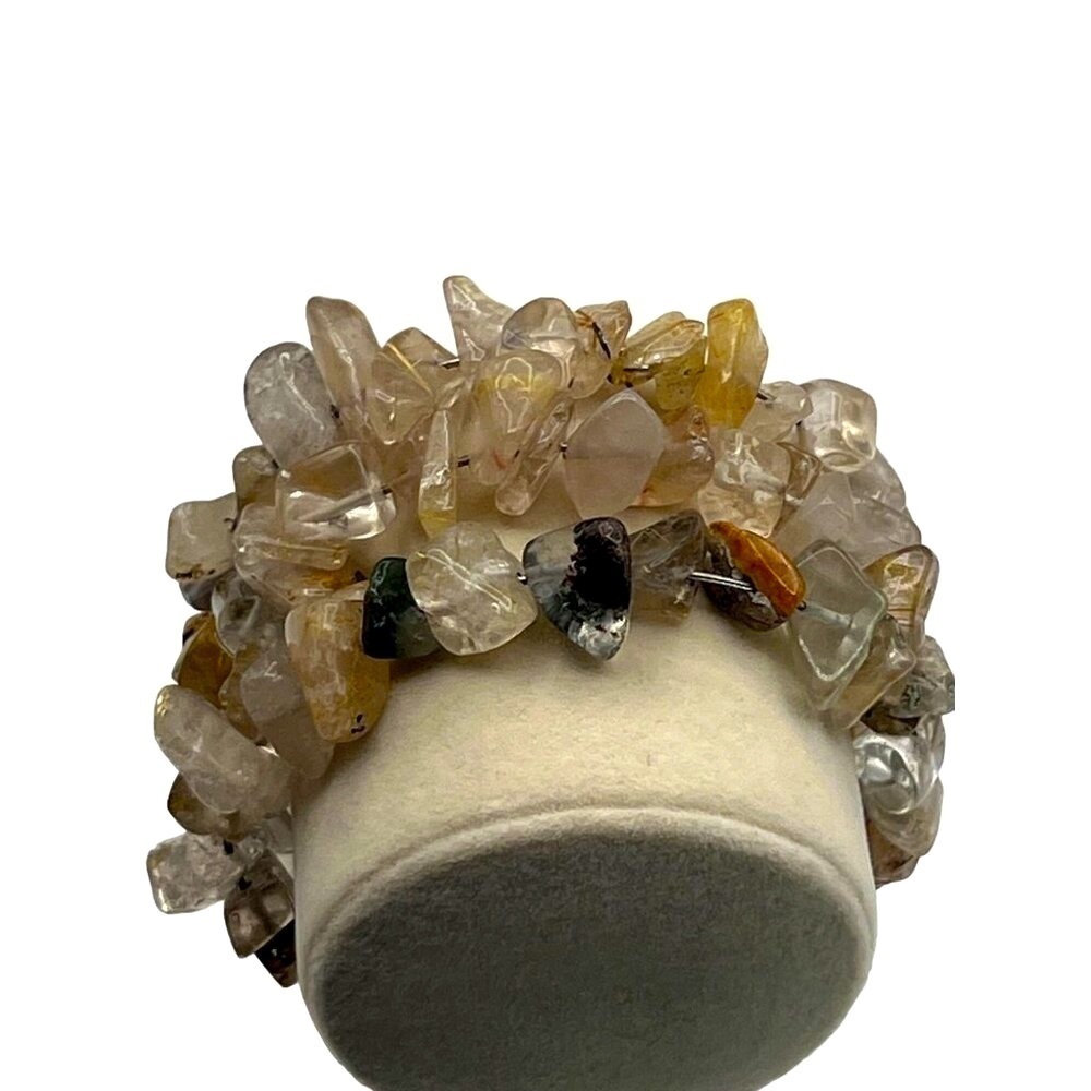 Vintage Citrine & Agate Stone Necklace And Bracelet Set - Picture 9 of 12